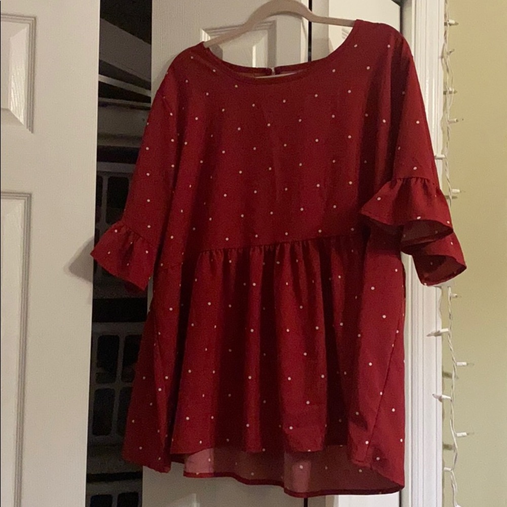 SHEIN Peplum Dot Blouse